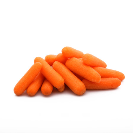fresh carrots on white backgroundの写真素材