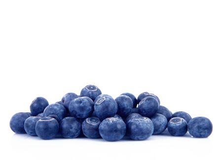 fresh blueberries on white backgroundの写真素材