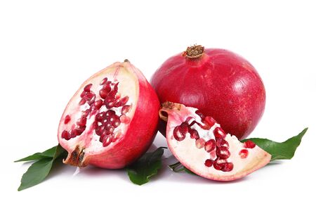 fresh pomegranate on white backgroundの写真素材