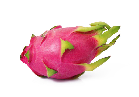 fresh red pitaya on white backgroundの写真素材