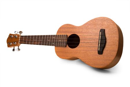 ukulele isolated on white backgroundの写真素材