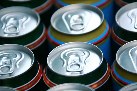 full background with aluminium canのeditorial素材
