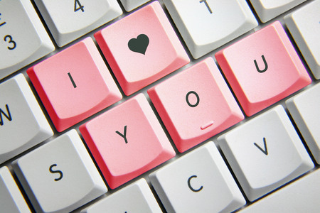 I love you on keyboardの写真素材