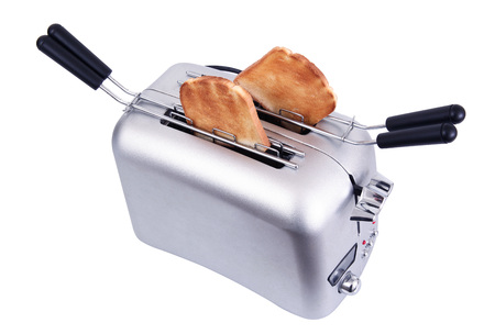 isolated toaster on white backgroundの写真素材