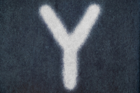 Y isolated chalk letter on blackboard backgroundの写真素材