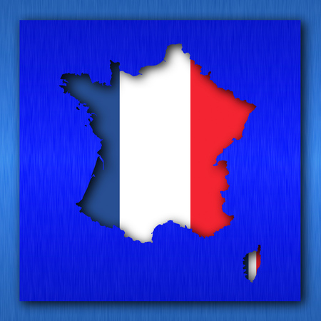 france map on blue backgroundの写真素材