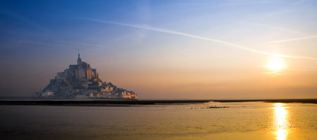 view of Mont Saint Michel abbeyのeditorial素材