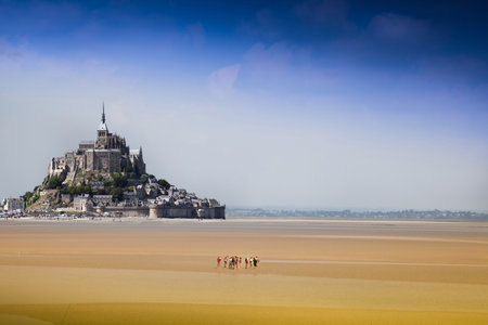 view of Mont Saint Michel abbeyのeditorial素材