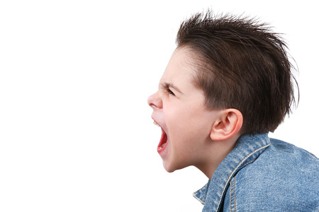 a young boy in anger