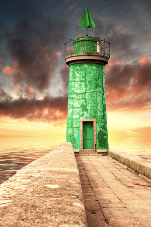 a Magnificent Old Breton Lighthouseの写真素材