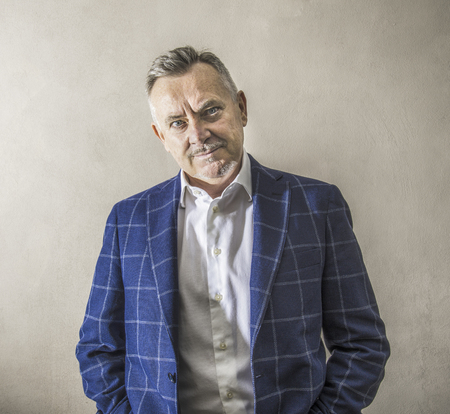 a businessman with serene lookの写真素材