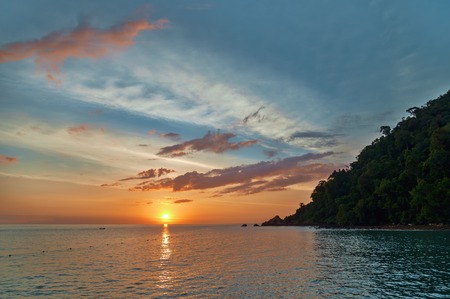 Beautiful sunset on the island of Langkawi. Malaysiaの写真素材