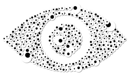 Shape of an eye made of  looking eyes - isolated from transparent backgroundの写真素材