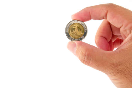 hand and coin の写真素材