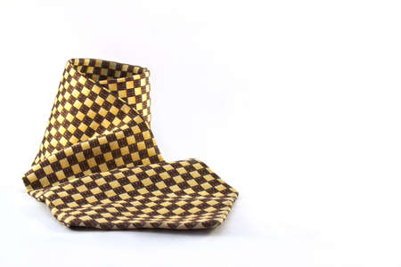 Fashionable striped necktie on a white background の写真素材