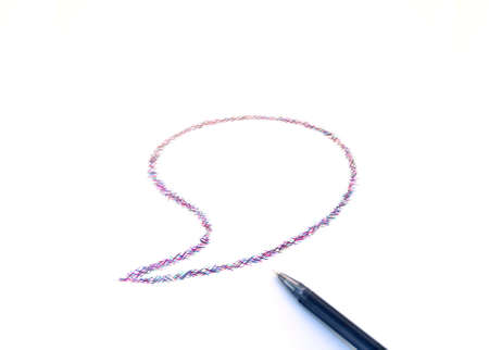 comics bubble and hands with pencil  isolated on white background
