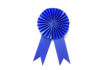 bule label with ribbons.