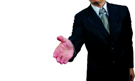 Cropped view of business man extending hand to shakeの写真素材