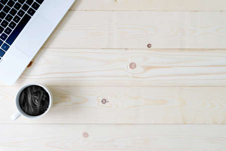 Top view desk with copy spaceの写真素材