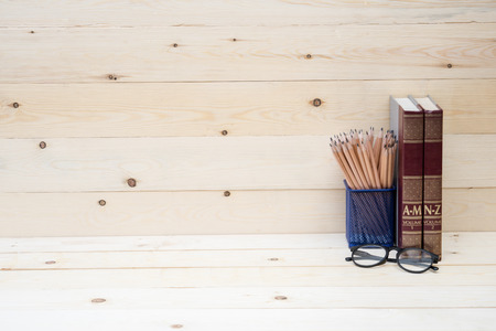 Concept of education book and pencilsの写真素材