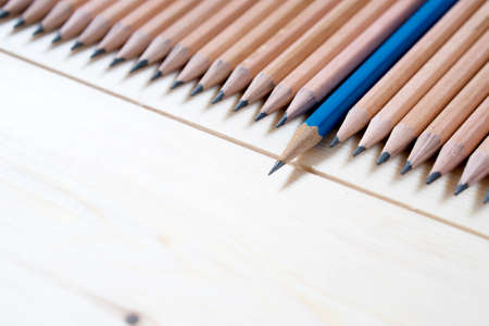 Pencils isolated on Wood - Material  backgrounの写真素材