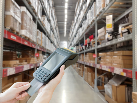 Contactless credit card payment,furniture storeの写真素材