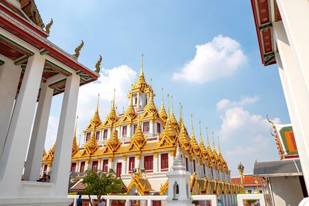 Bangkok, Thailand - January 21, 2020 :  Wat Ratchanaddaram and Loha Prasat Metal Palace in Bangkok ,Thailandのeditorial素材