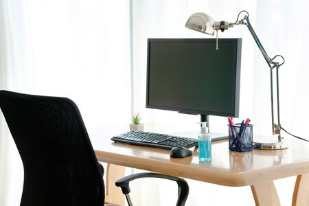 Anti-virus hand wash gel on the deskの写真素材