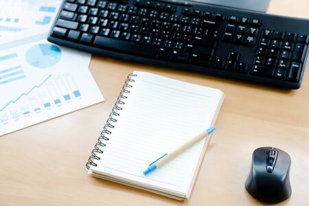 Desktop keyboard notepad and graph paper
