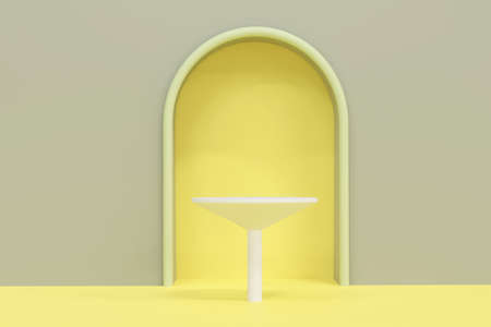 3D. Product display stand and arched door, showcaseの写真素材