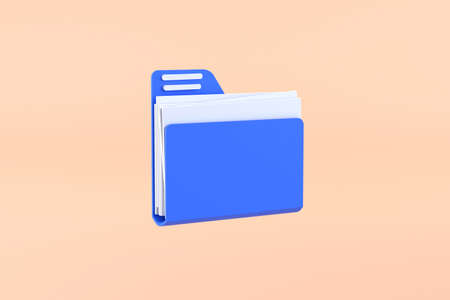 3D. Folder icon. Open folder icon. Folder with documents
