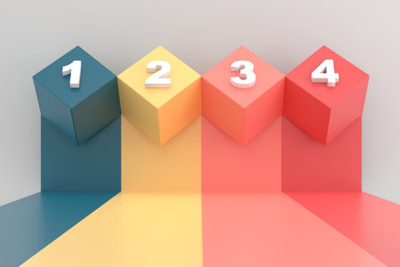 3D. Set of infographic colorful banners square sectionsの写真素材