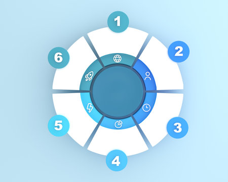 3D. Circle chart infographic template for presentations, banner design for advertising