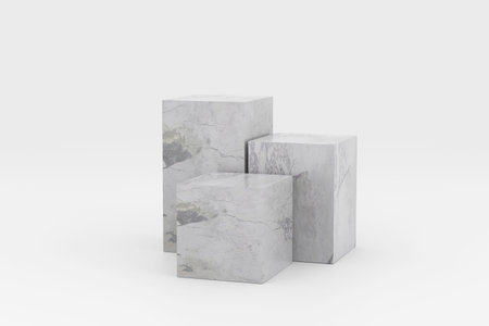 Modern marble Square Podium on Geometric Background for Dynamic Presentations. 3Dの写真素材