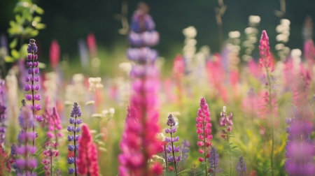 Romantic Wildflower Bouquet: A Stunning Array of Colorful Blossoms in a Whimsical Meadow. generative AI.の素材