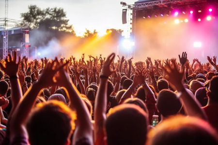 Summer Music Festival: The Ultimate Celebration of Music and Community. Generative Ai.の素材