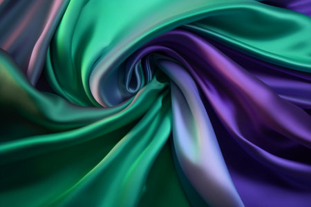 Smooth and Soft purple and green Satin Silk Background. created with Generative AIの素材