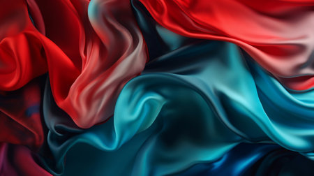 Smooth and Soft red and blue Satin Silk Background. created with Generative AIの素材