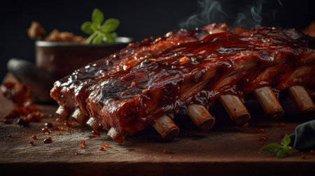 BBQ Pork Rib. created with Generative AIの素材