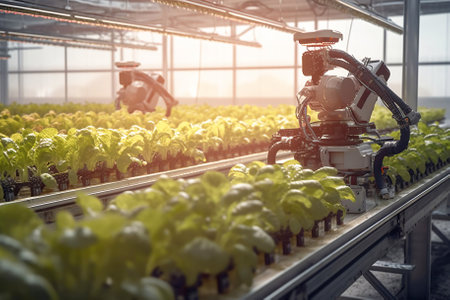 Smart Robotic Farmers Revolutionizing Agriculture.  Generative AIの素材