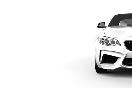 Modern Car Front View, Brandless Design. Generative AIの素材