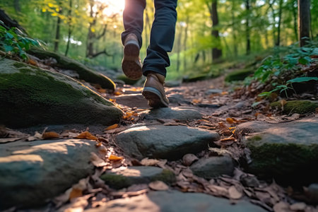 Nature's Path Exploring the Wilderness on a Serene Trail. Generative AIの素材