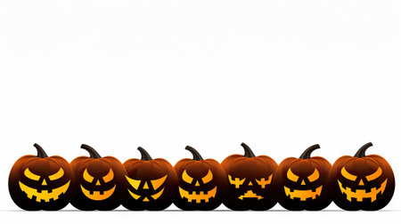 Vibrant Halloween Pumpkin on Clean White Background Festive Seasonal Decoration. Generative AIの素材