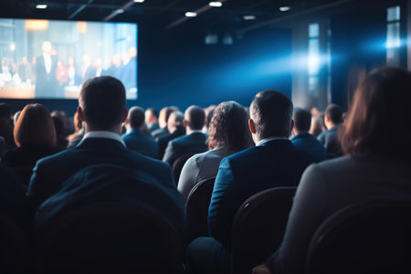 Embark on a visual journey into the heart of knowledge-sharing with this insightful. Capture the essence of an engaged audience as they sit, listening attentively to a keynote speaker at a conference.の素材
