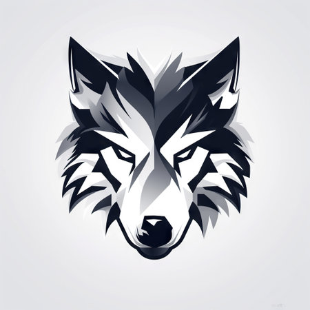 This stock image features a detailed illustration of a wolfâs head. The monochromatic design accentuates the intricate lines and shapes, capturing the essence of the animalâs wild beauty and strength. Ideal for projects related to wildlife, nature, or those requiring a symbol of strength.の素材