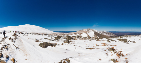 Ascent to the mountain Konzhak, Northern Urals. Russia.の写真素材