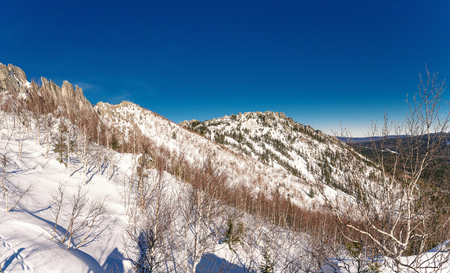 Panoramic view from the top of the mountain.の写真素材