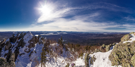 Panoramic view from the top of the mountain.の写真素材