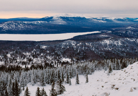 Panoramic overview from Zyuratkul Mountainの写真素材