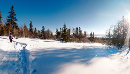 January sun on the mountain Zyuratkulの写真素材